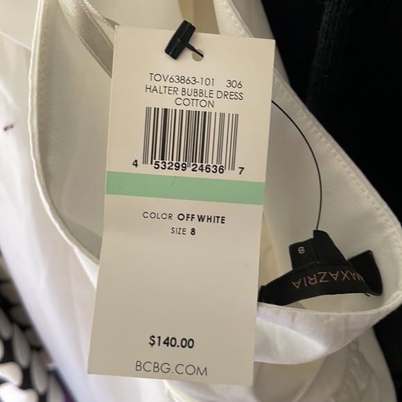 NWT BCBG off white halter bubble dress size 8 - Picture 4 of 4